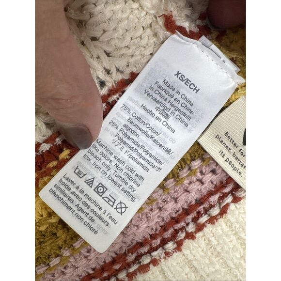 Madewell Women's Stripped‎ Open Front Knit Cardigan Sweater Size XS Chunky Retro - Picture 6 of 11